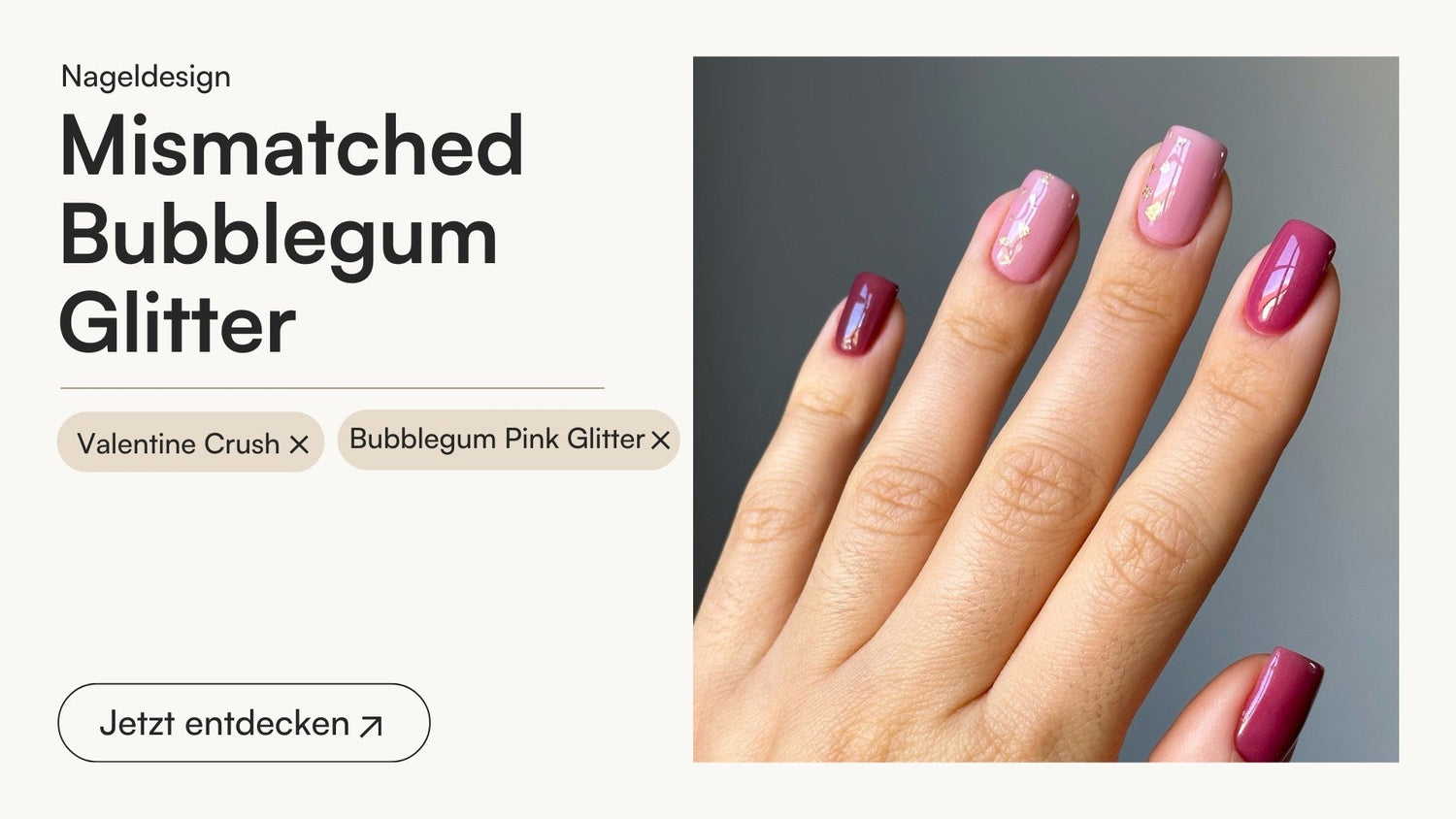 Mismatched Bubblegum Glitter - Doonails Switzerland