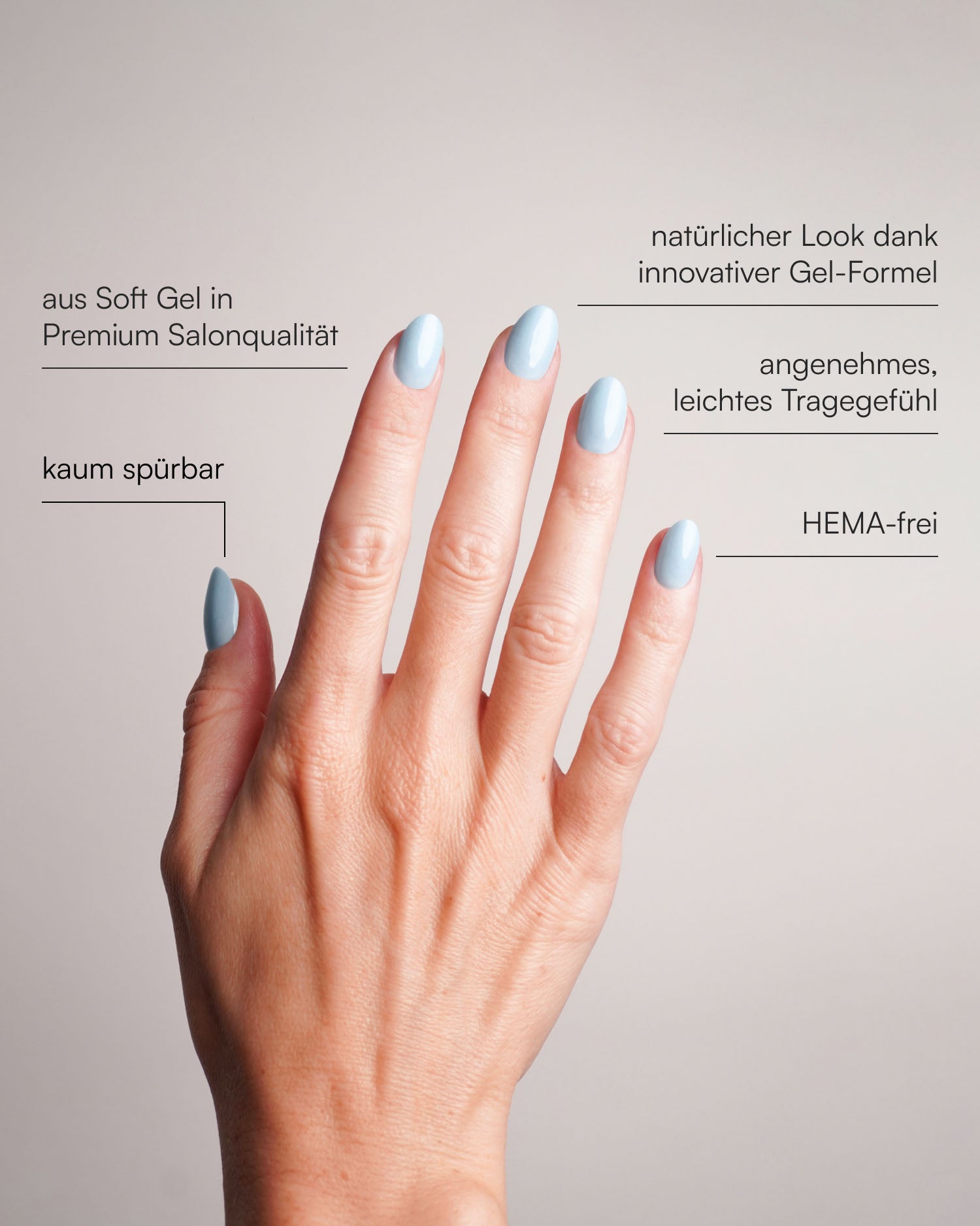Baby Blue Short Round Soft Gel Press Ons - Doonails Switzerland