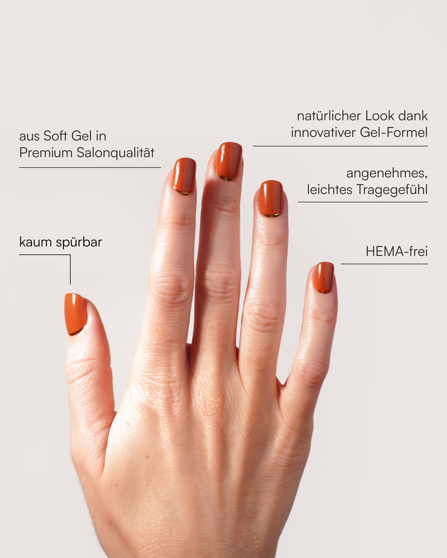 Cinnamon Extra Short Square Soft Gel Press Ons - Doonails Switzerland
