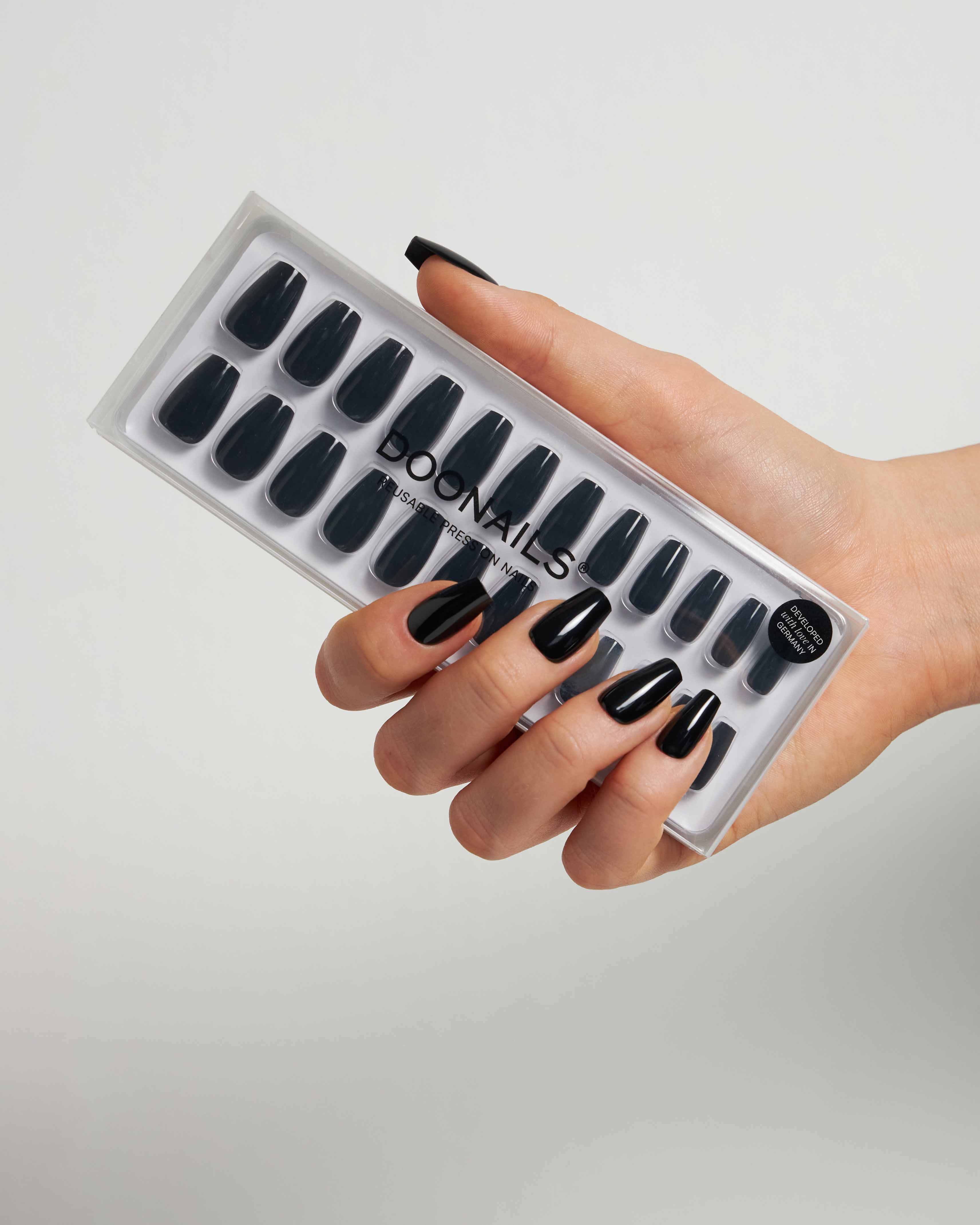 Dark Dream Short Coffin Soft Gel Press Ons - Doonails Switzerland