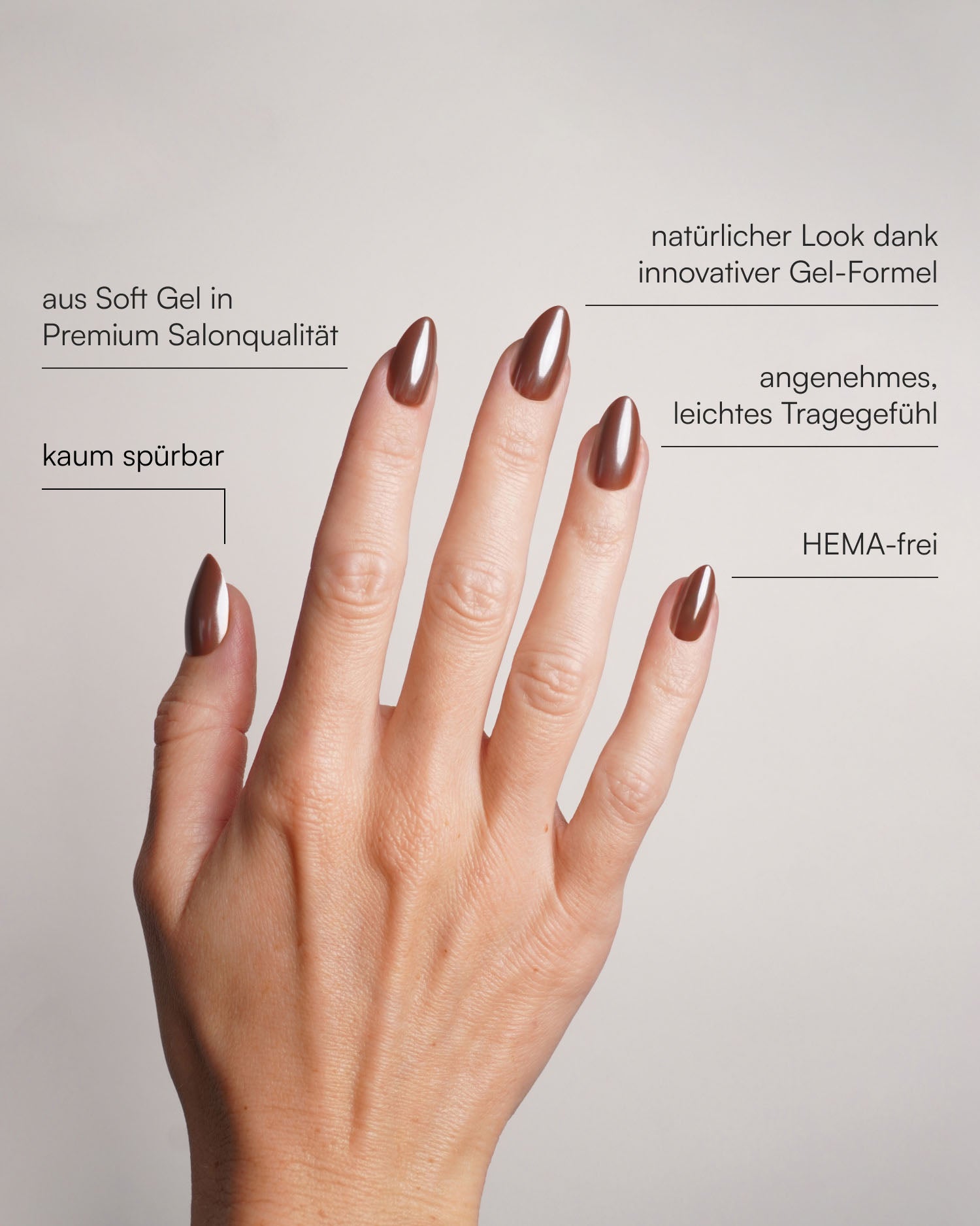 Glazed Chocolate Short Almond Soft Gel Press Ons - Doonails Switzerland