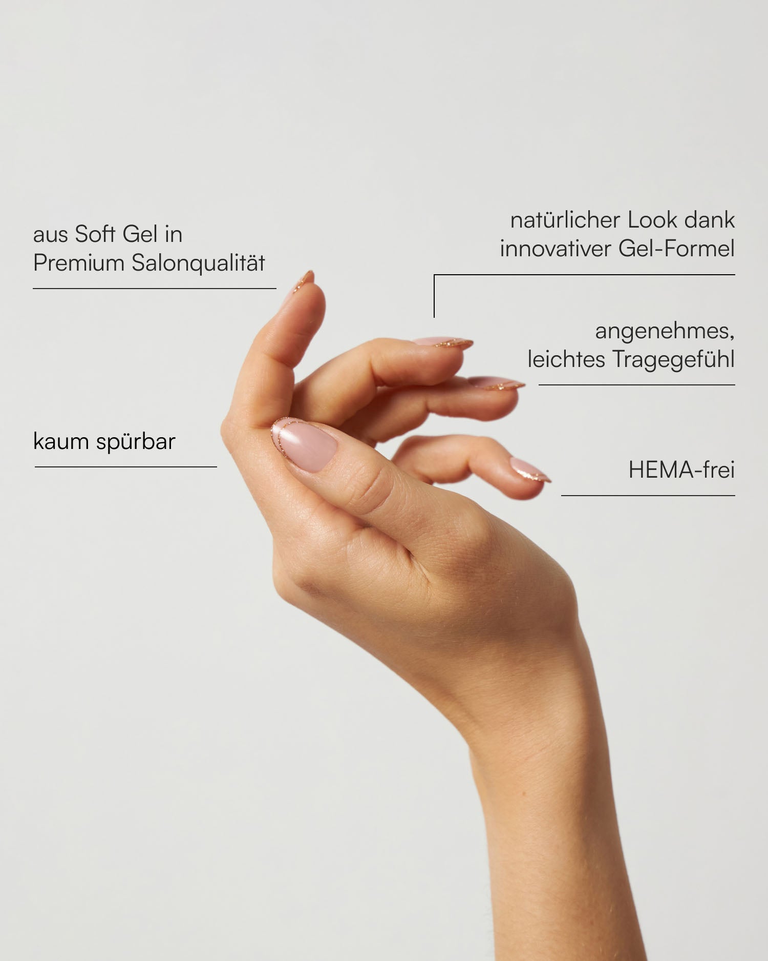 Golden French Medium Round Soft Gel Press Ons - Doonails Switzerland