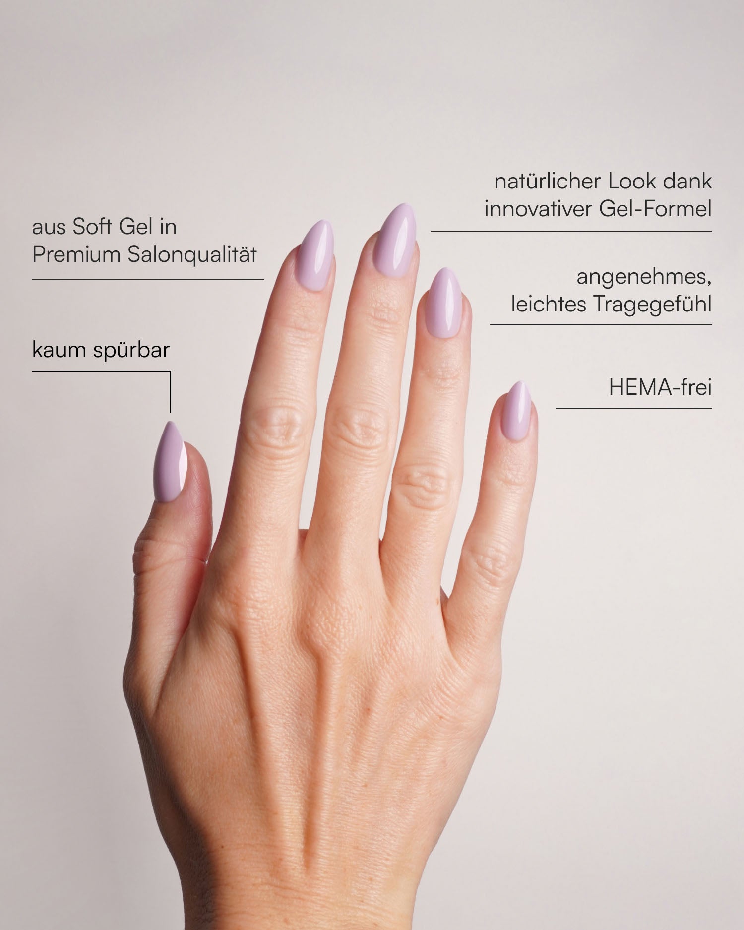 Lavender Mist Short Almond Soft Gel Press Ons - Doonails Switzerland