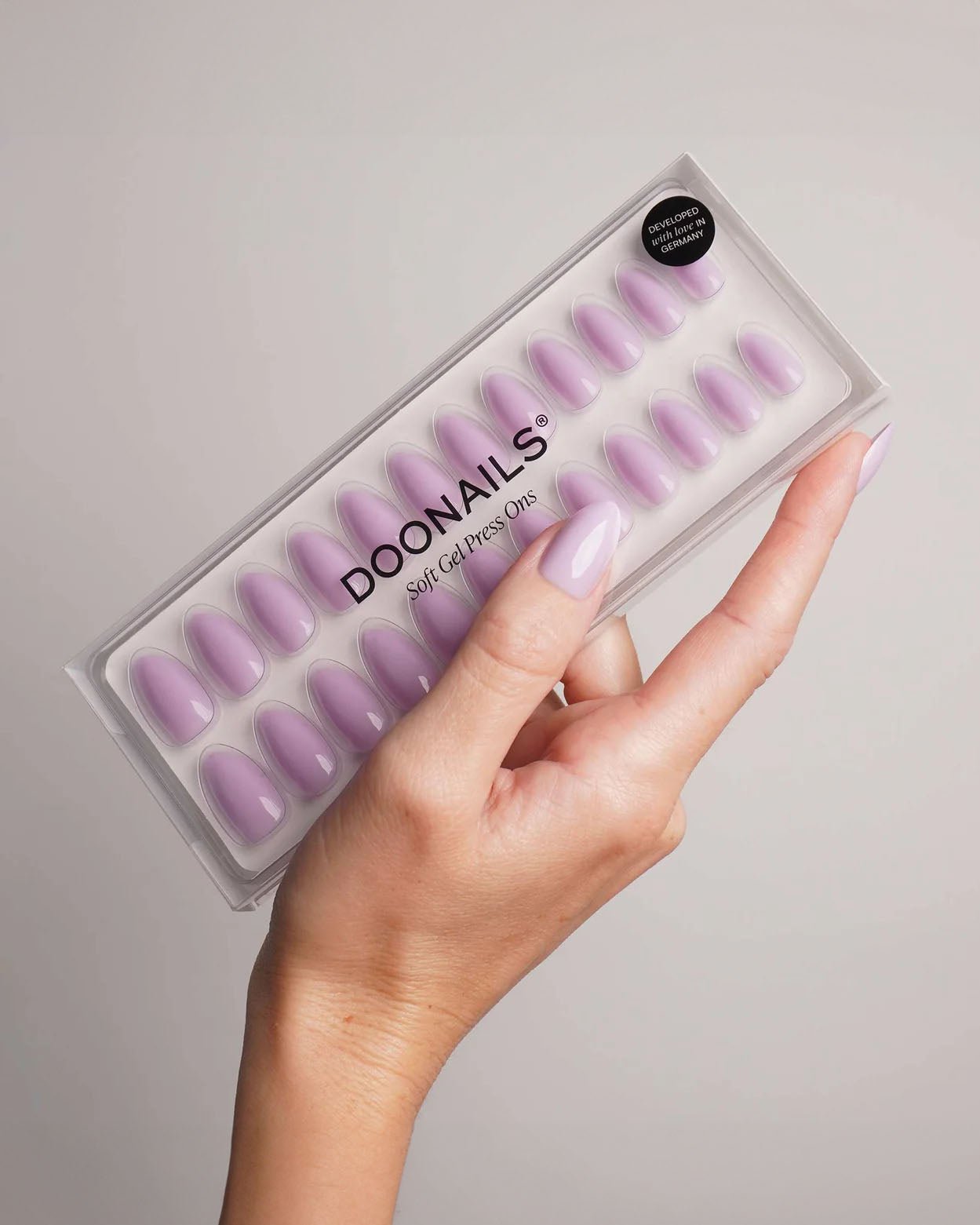 Lavender Mist Short Almond Soft Gel Press Ons - Doonails Switzerland