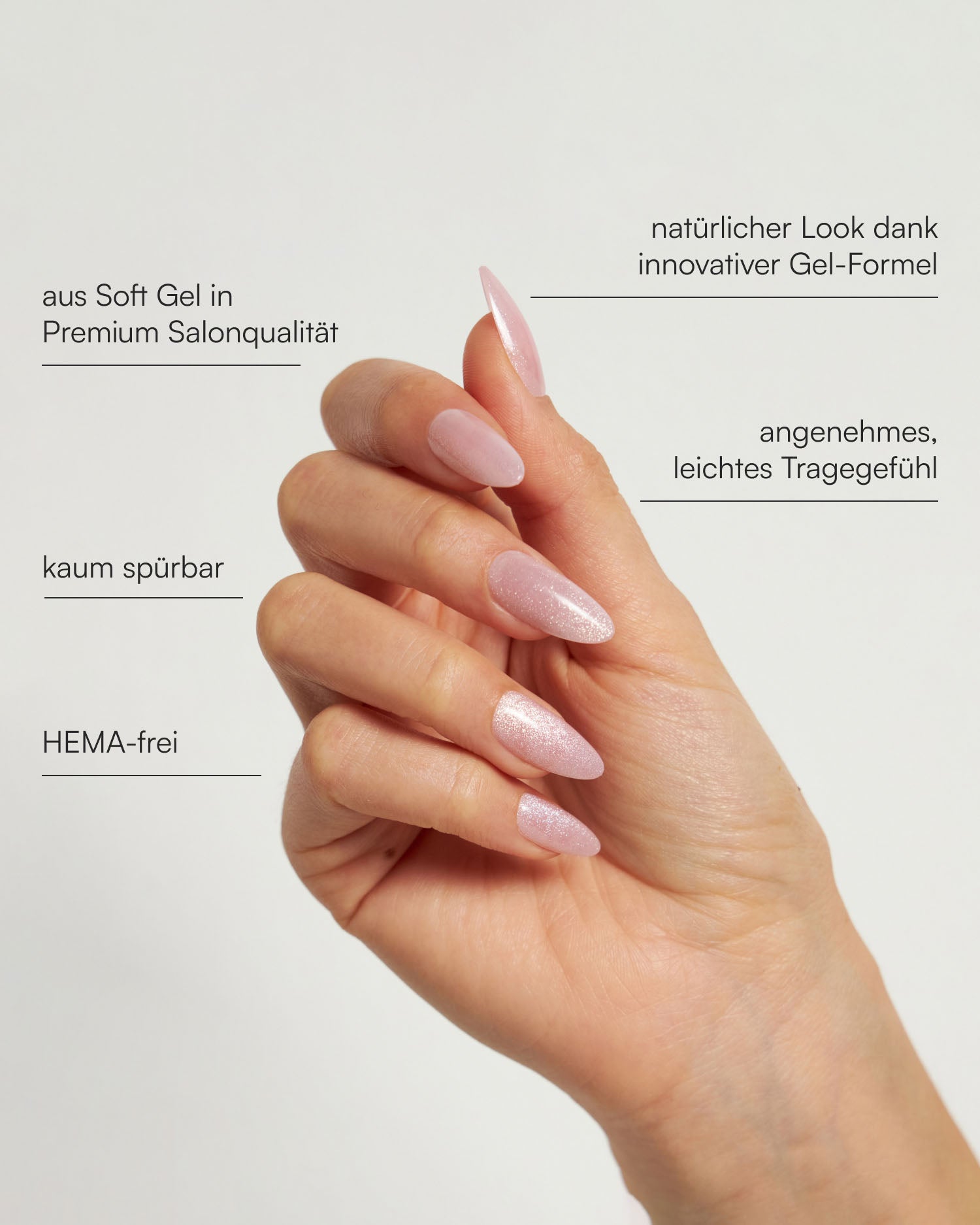 Rose Cat Eye Medium Almond Soft Gel Press Ons - Doonails Switzerland