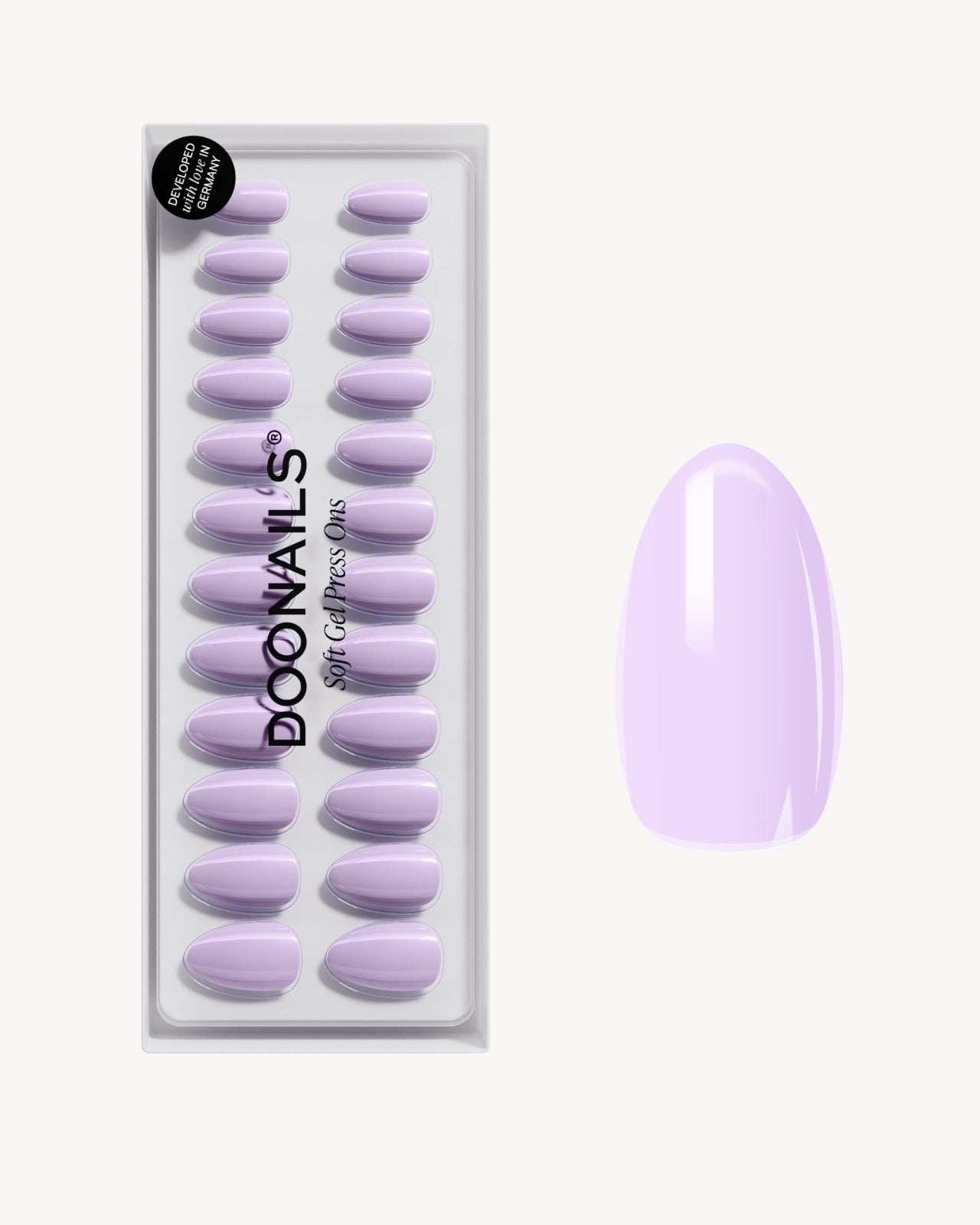 Lavender Mist Short Almond Soft Gel Press Ons - Doonails Switzerland