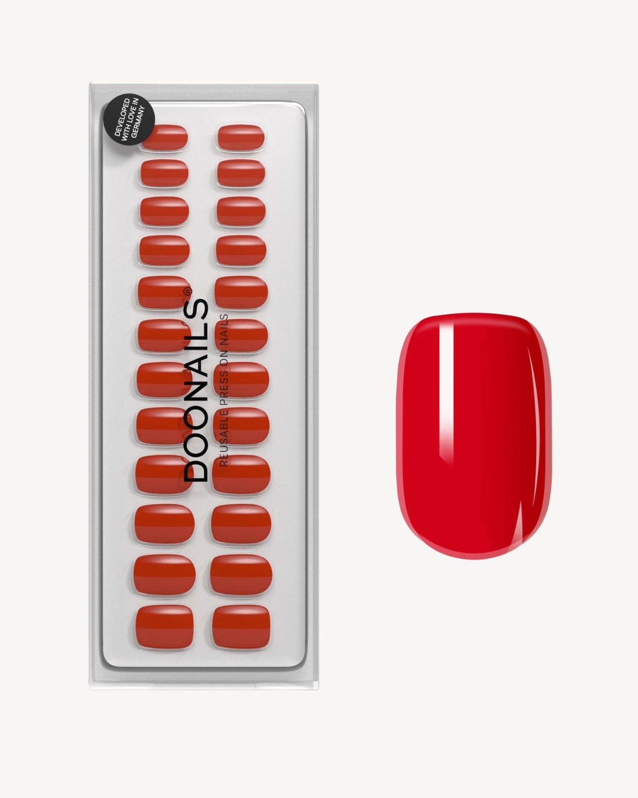 Rose Red Short Square Soft Gel Press Ons - Doonails Switzerland