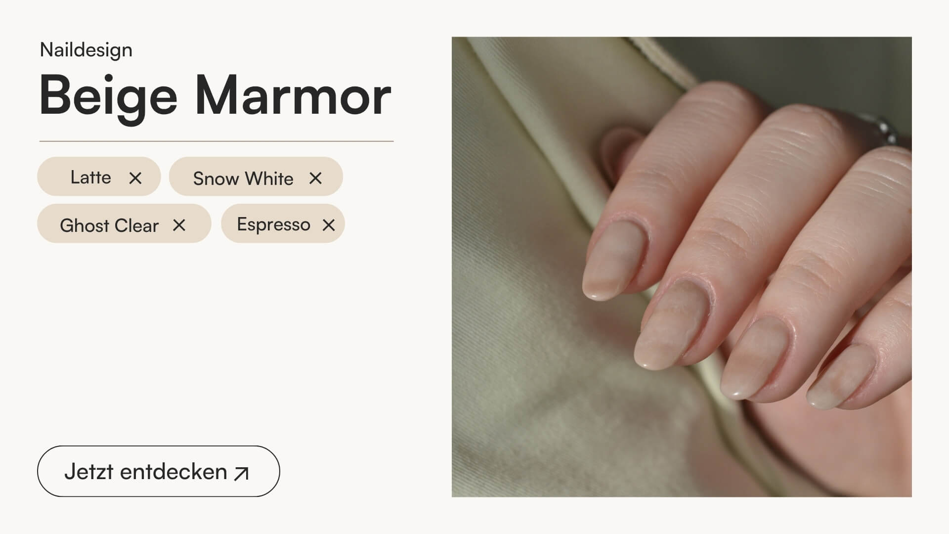 Beige Marmor Nägel - Doonails Switzerland