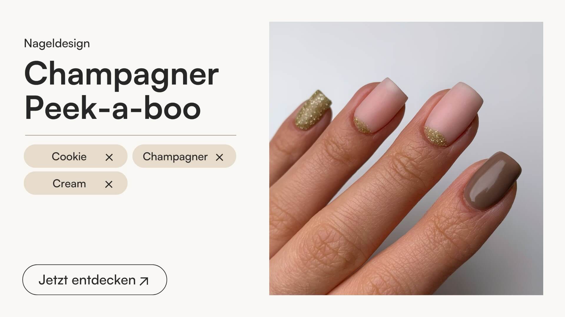 Champagner Peek-a-boo Design - Doonails Switzerland