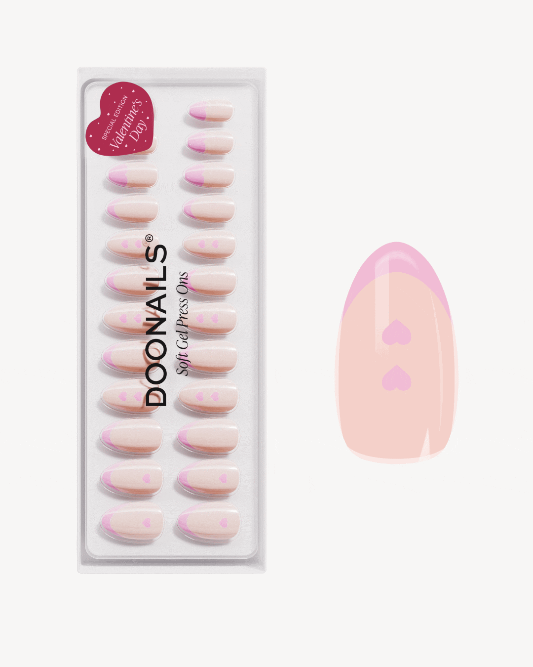 Flirty French Short Almond Soft Gel Press Ons