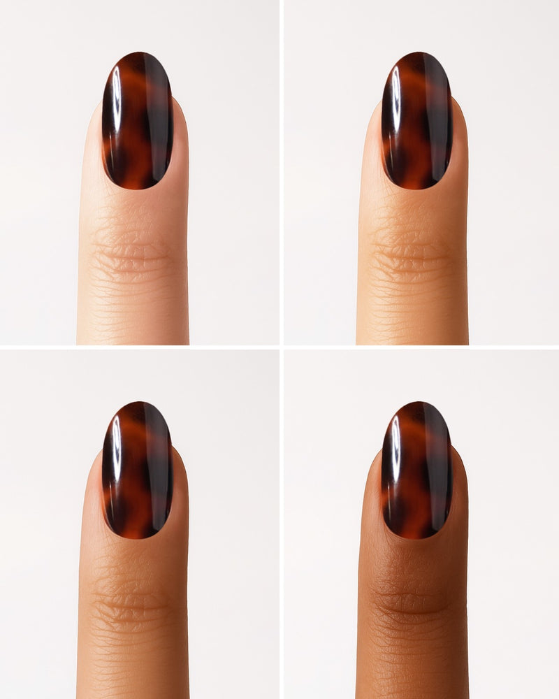 Mosaic Amber Medium Round Soft Gel Press Ons - Doonails Switzerland