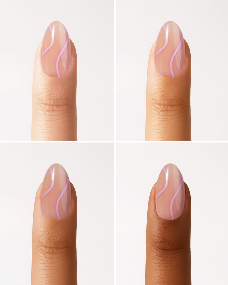Pastel Swirl Short Almond Soft Gel Press Ons - Doonails Switzerland