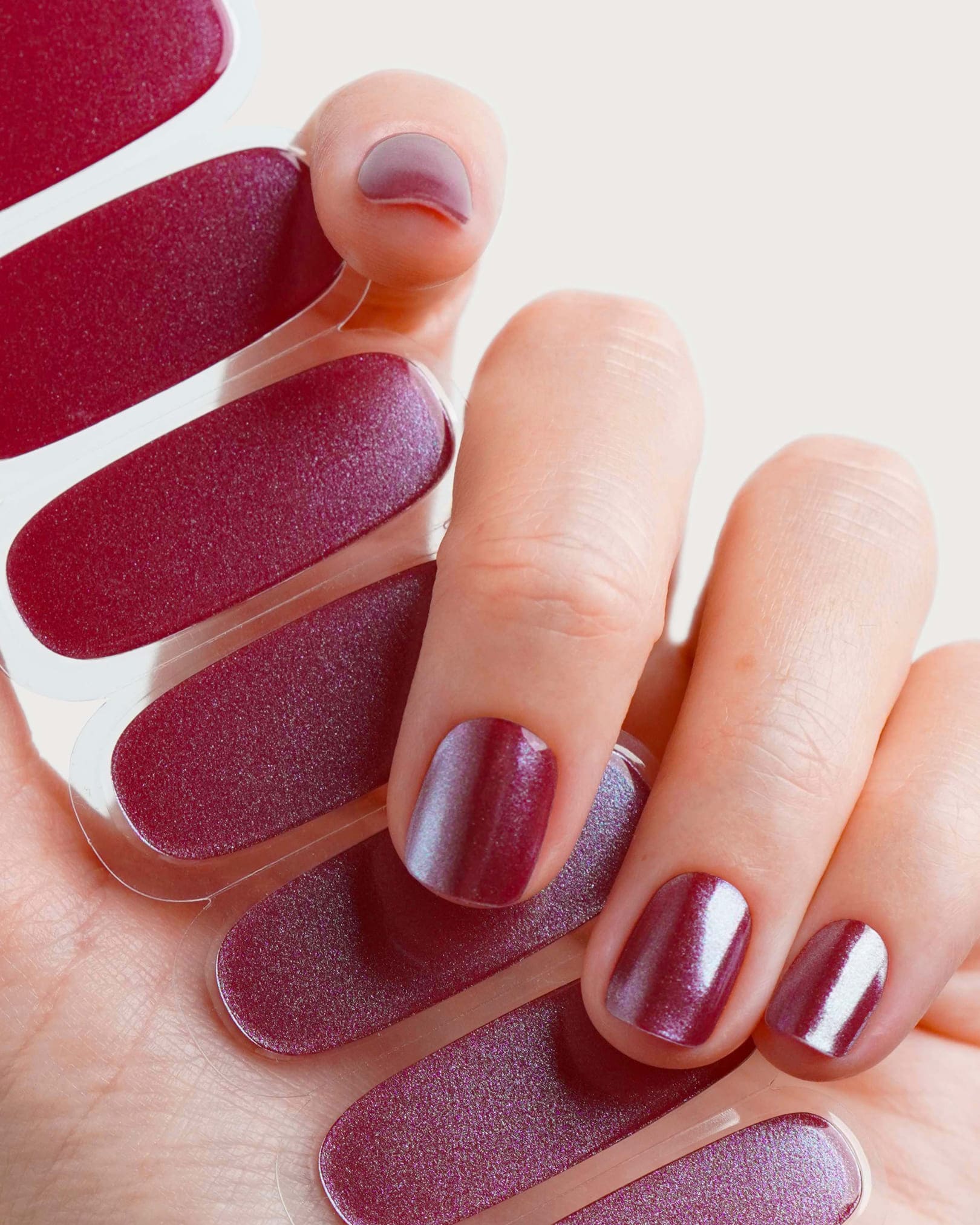 Glazed Burgundy UV Gel Strips