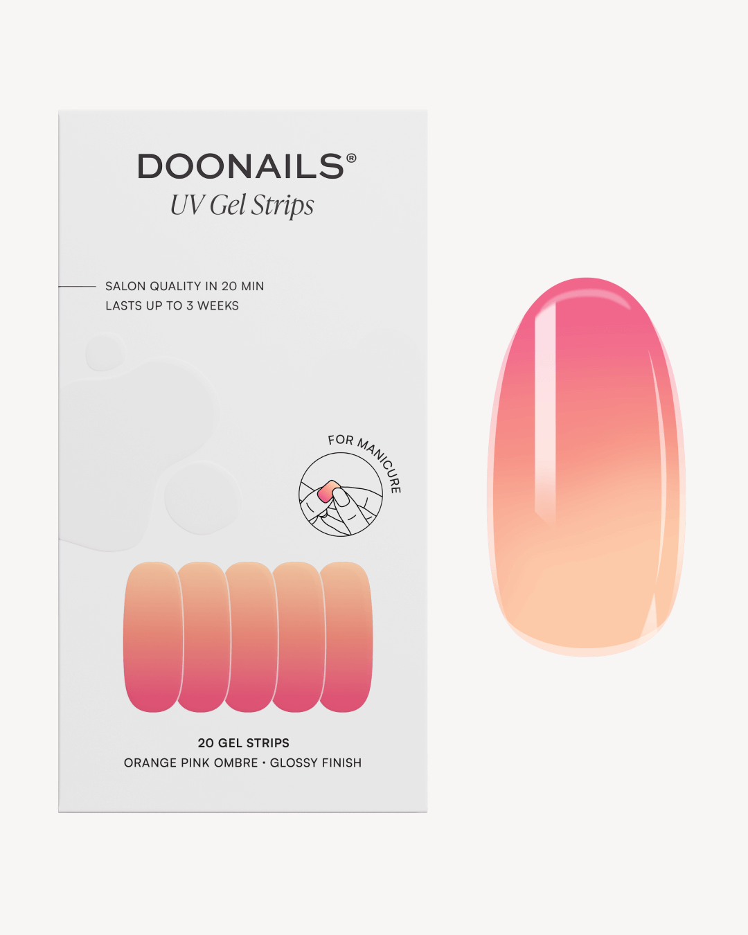 Orange Pink Ombre Gel Strips - Doonails Switzerland