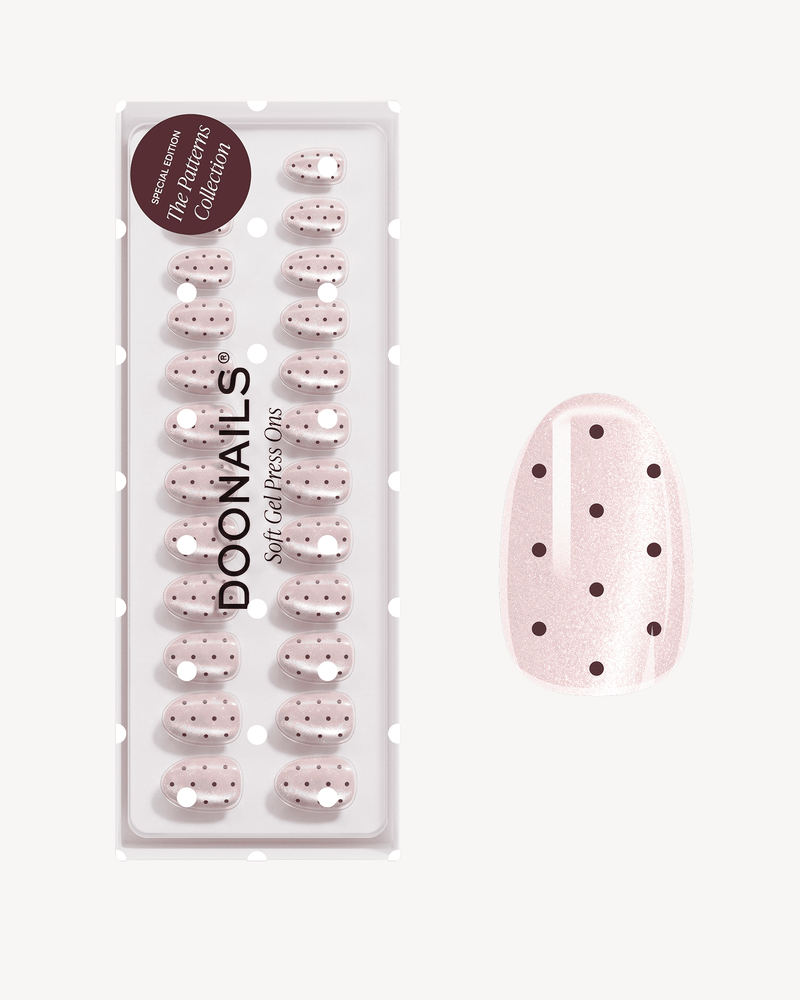 Blush Polka Dots Short Round Soft Gel Press Ons