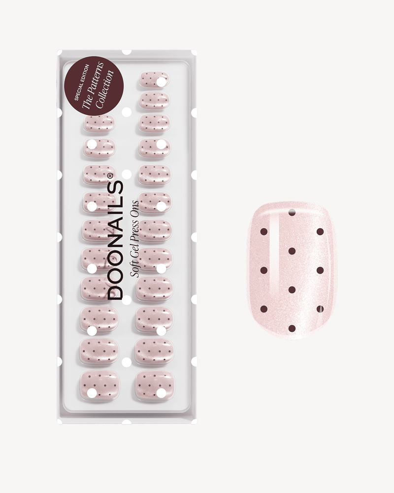 Blush Polka Dots Short Square Soft Gel Press Ons