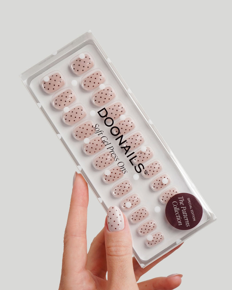 Blush Polka Dots Short Square Soft Gel Press Ons