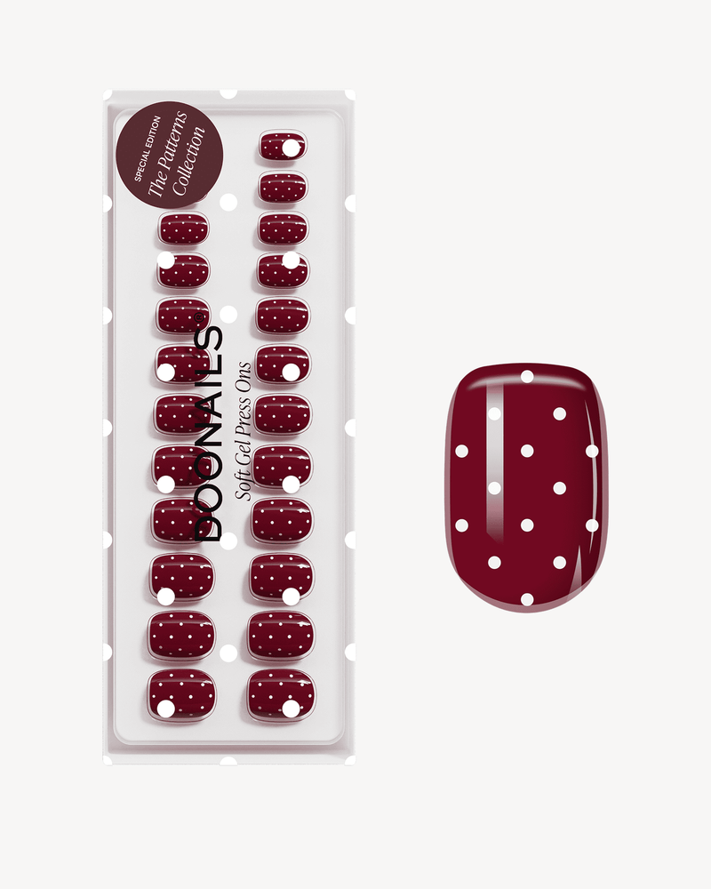Cherry Polka Dots Extra Short Square Soft Gel Press Ons