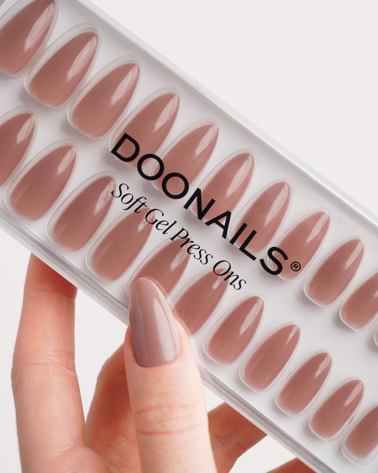 Espresso Medium Almond Soft Gel Press Ons - Doonails Switzerland