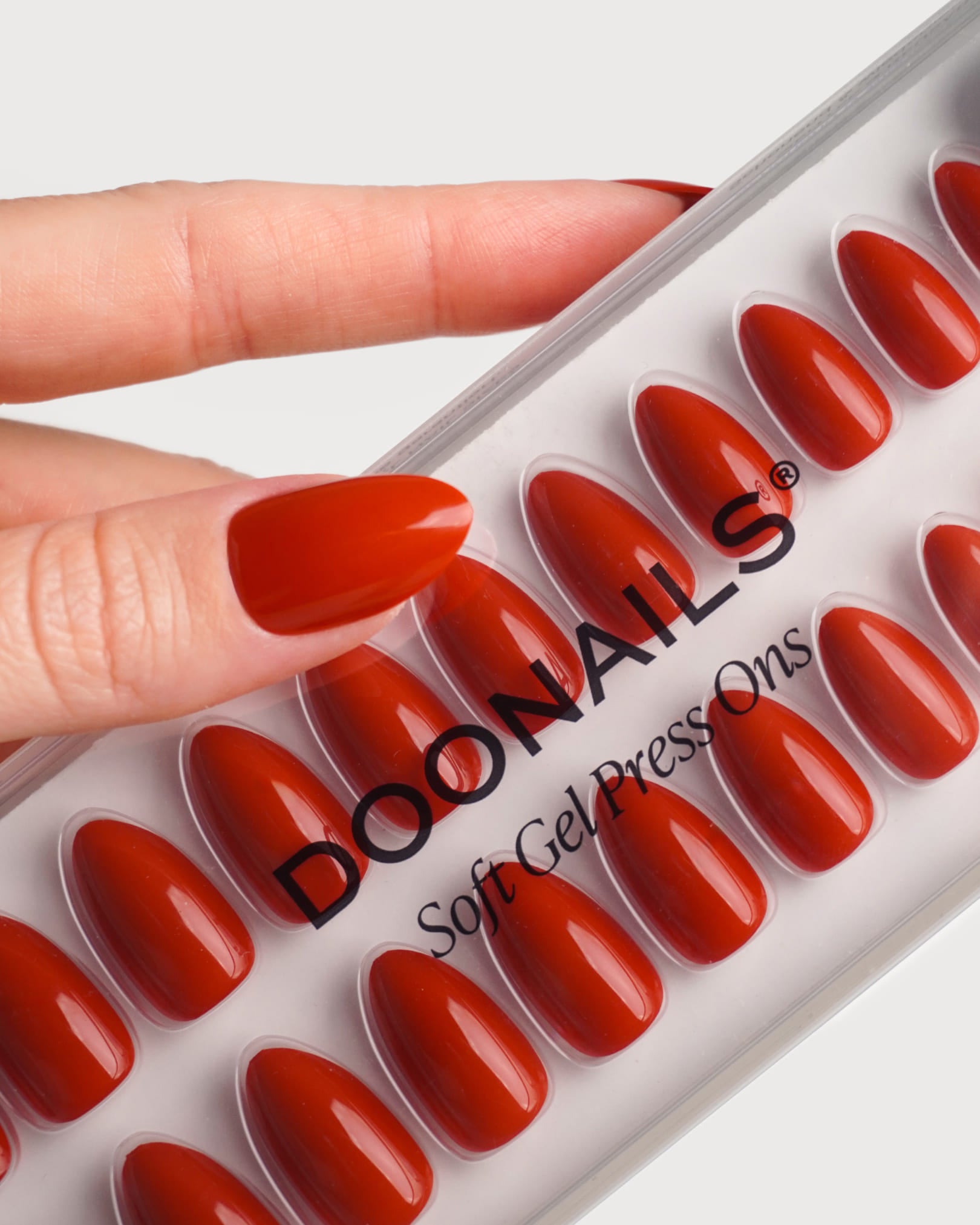 Fire Place Short Almond Soft Gel Press Ons