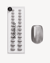 Glass Grey Cat Eye Extra Short Square Soft Gel Press Ons
