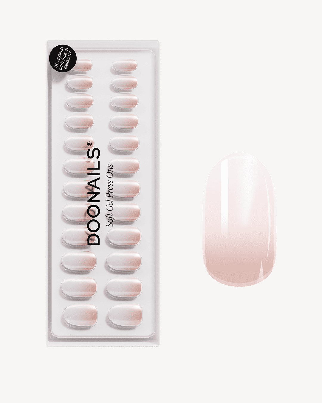 Glazed Babyboomer Medium Round Soft Gel Press Ons