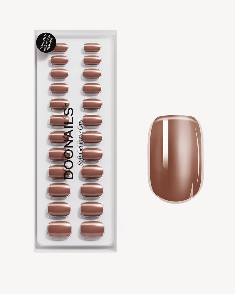 Glazed Chocolate Short Square Soft Gel Press Ons