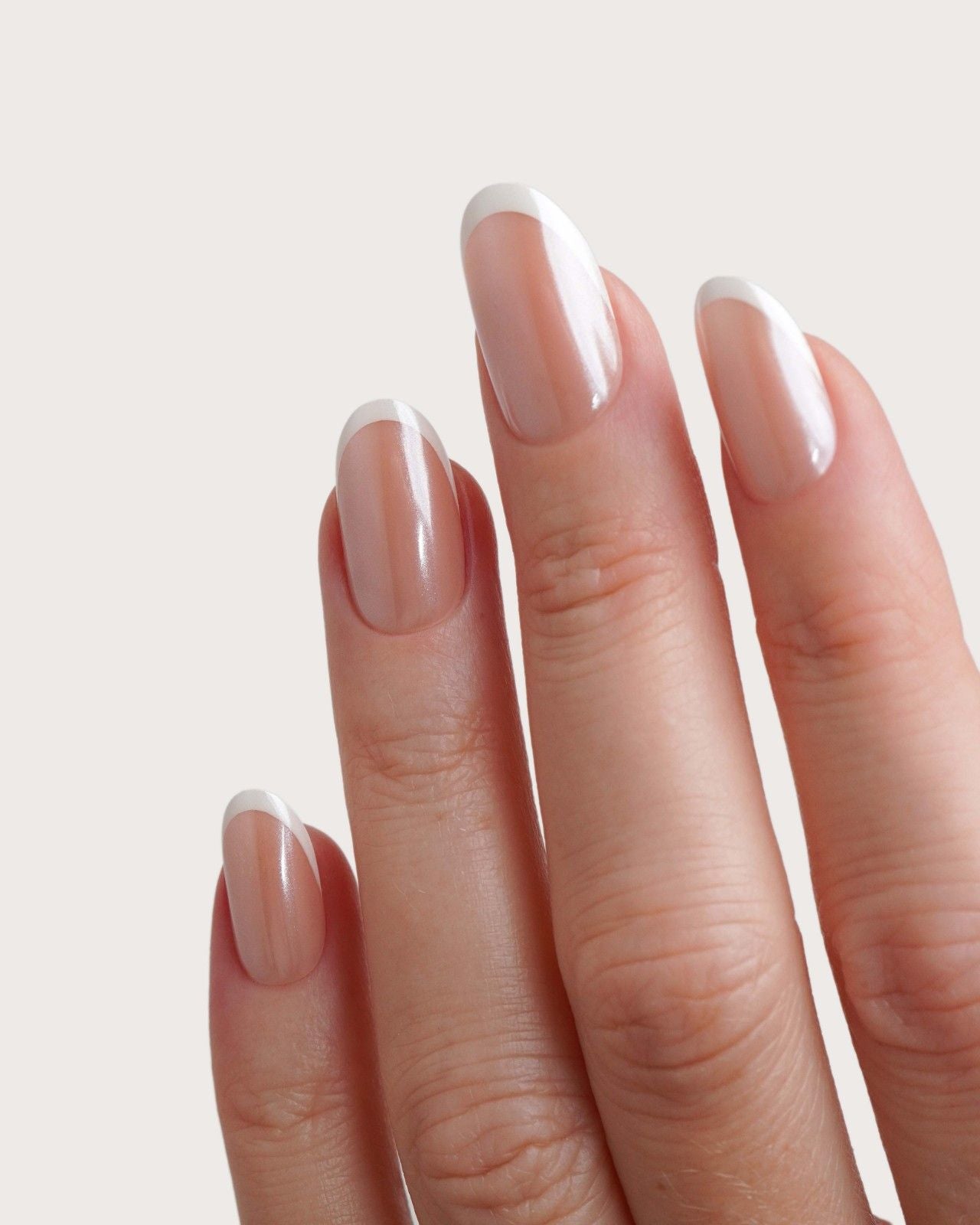 Glazed French Medium Round Soft Gel Press Ons