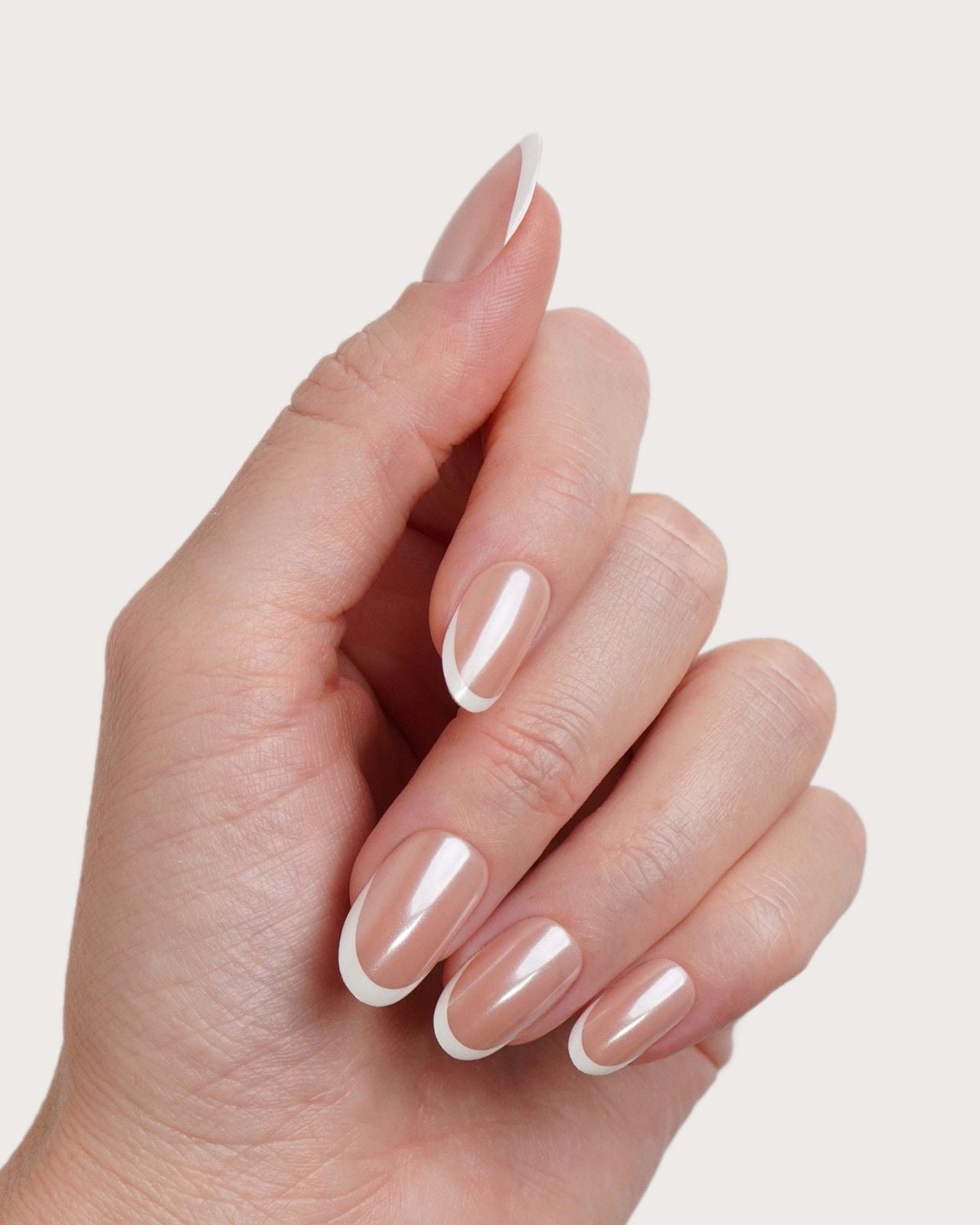 Glazed French Medium Round Soft Gel Press Ons
