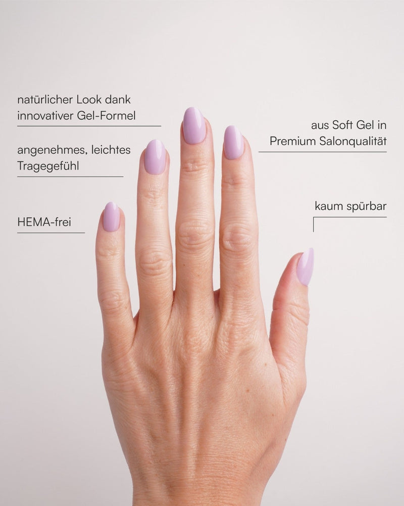 Lavender Mist Short Round Soft Gel Press Ons - Doonails Switzerland