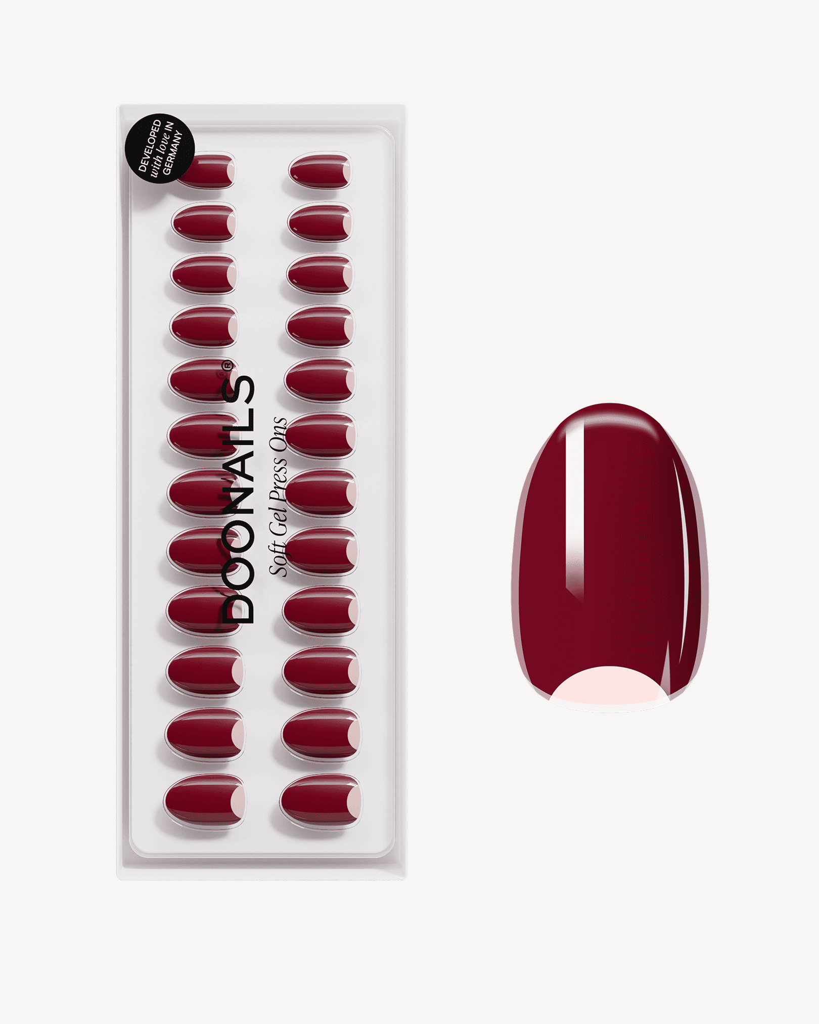 Mademoiselle Bordeaux Short Round Soft Gel Press Ons
