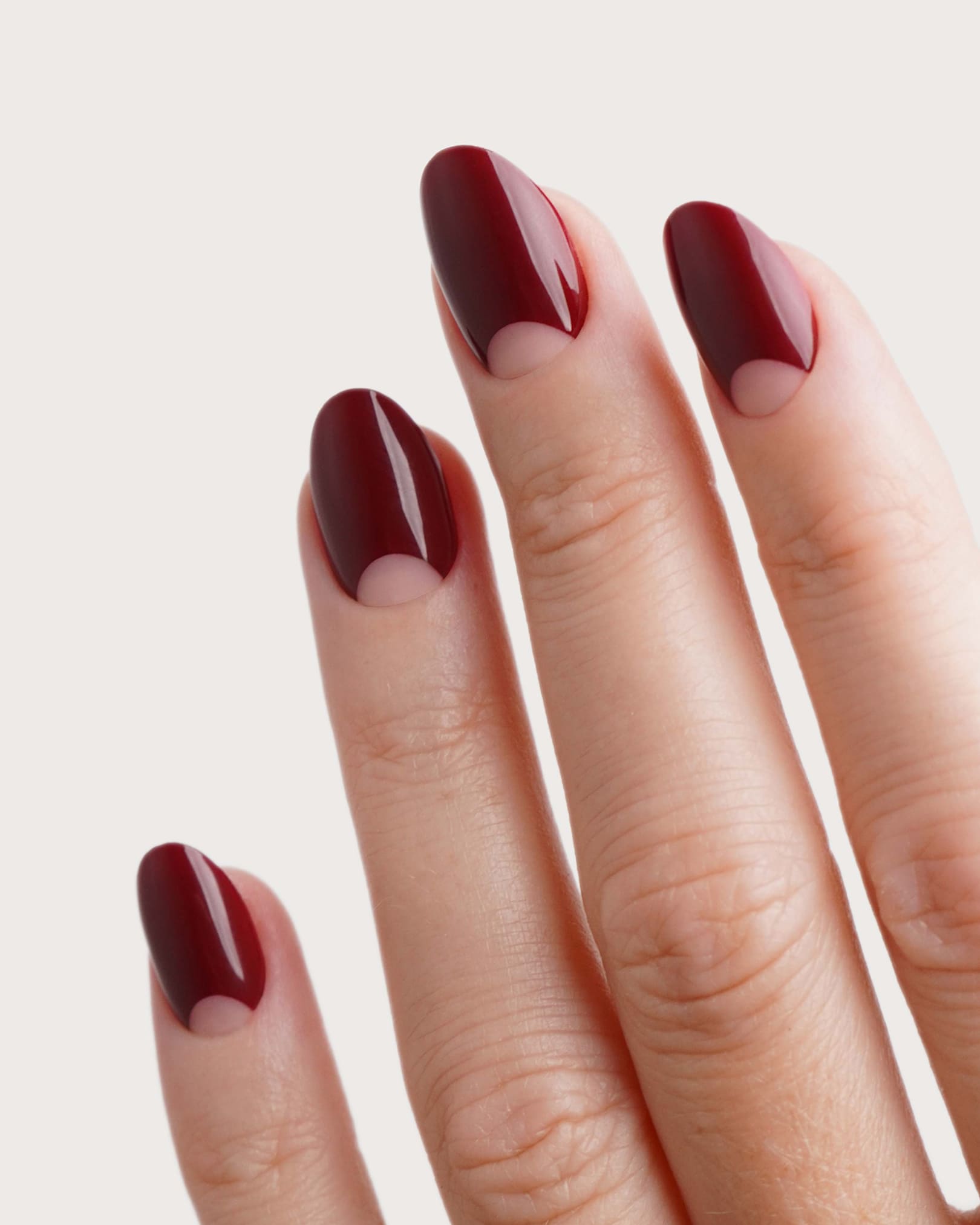 Mademoiselle Bordeaux Short Round Soft Gel Press Ons