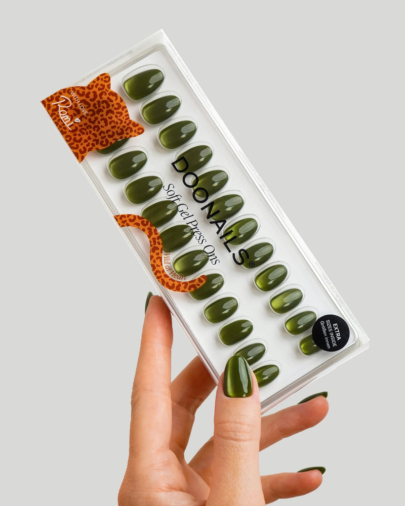 Olive You Short Round Soft Gel Press Ons