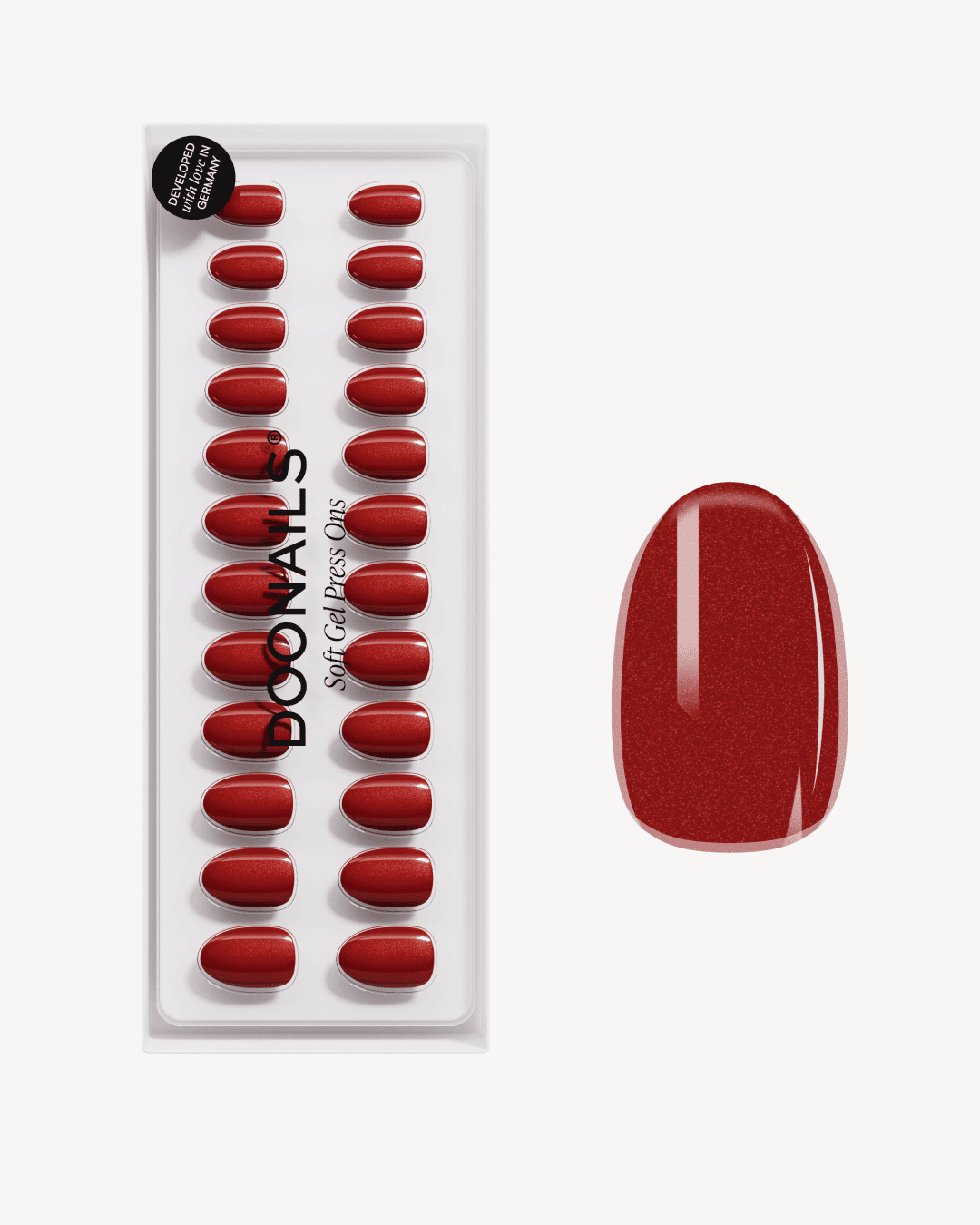 Red Glitter Soft Gel Press Ons