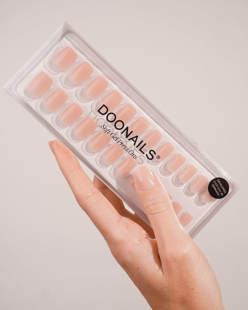 Latte Short Square Soft Gel Press Ons - Doonails Switzerland