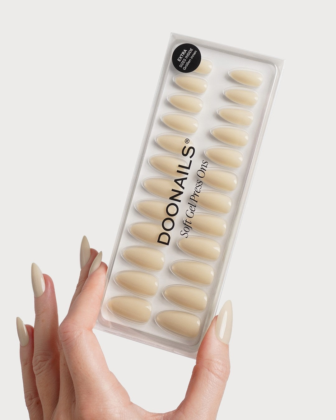 Vanilla Medium Almond Soft Gel Press Ons - Switzerland