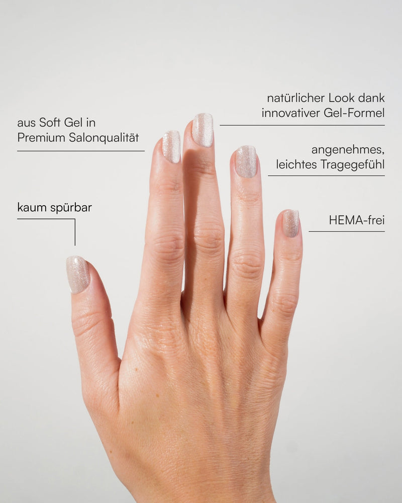 Champagne Cat Eye Extra Short Square Soft Gel Press Ons - Doonails Switzerland