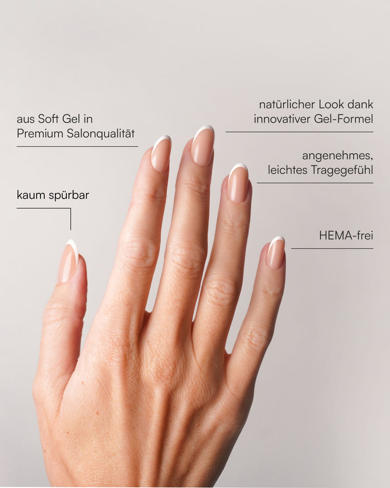Classic French Medium Round Soft Gel Press Ons - Doonails Switzerland