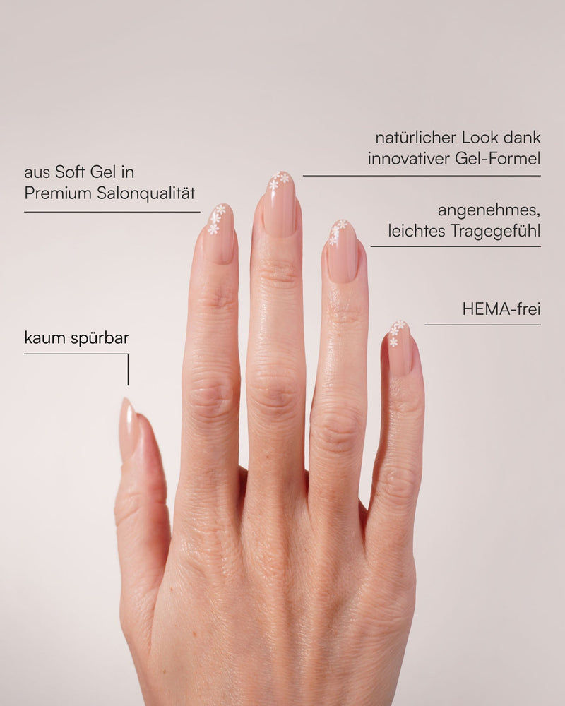 Flower Power Medium Round Soft Gel Press Ons - Doonails Switzerland