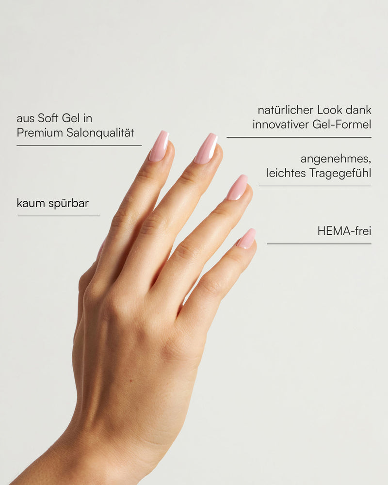 Jetset Short Coffin Soft Gel Press Ons - Doonails Switzerland