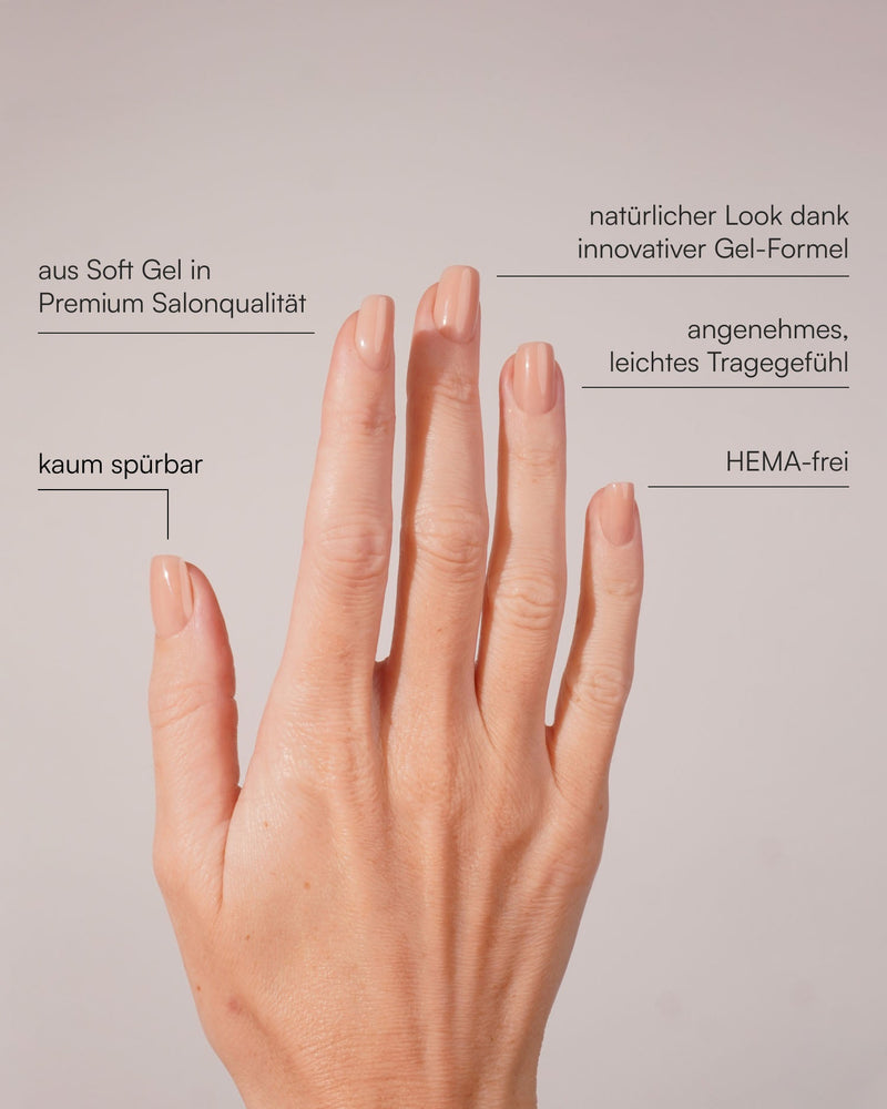 Latte Short Square Soft Gel Press Ons - Doonails Switzerland