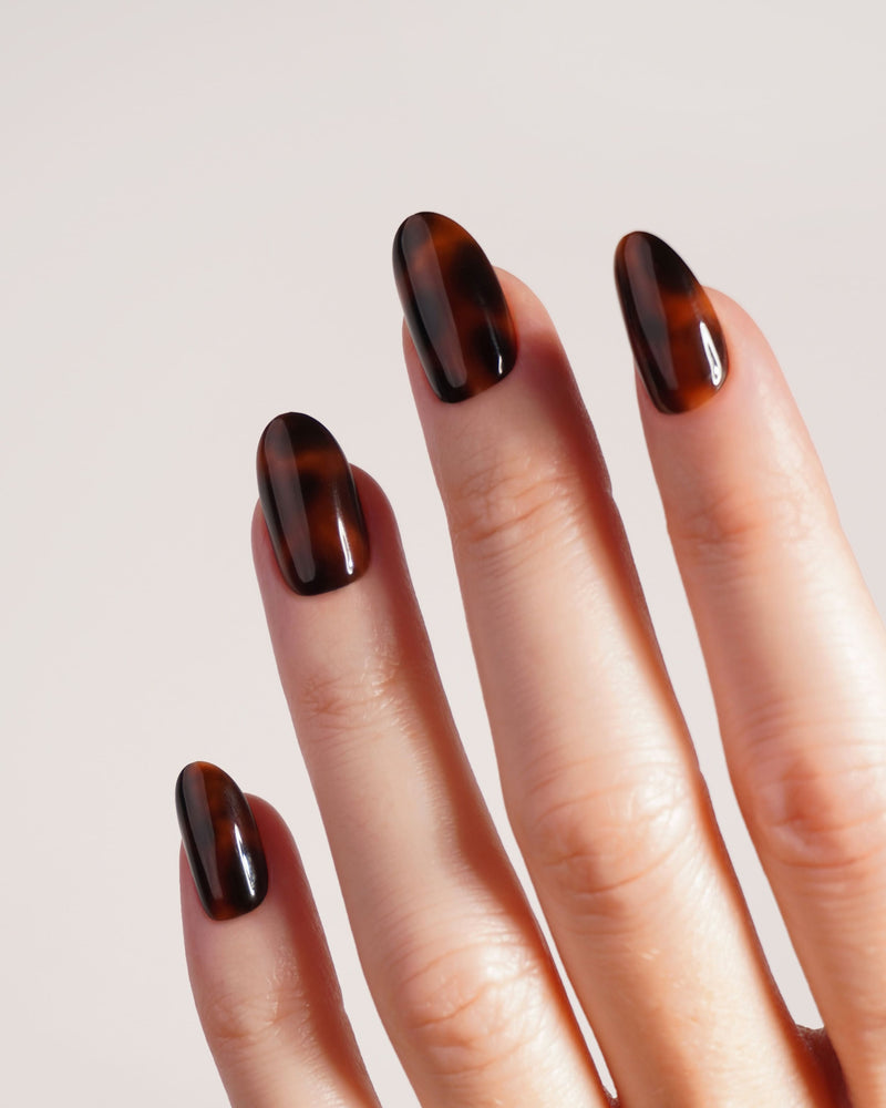 Mosaic Amber Medium Round Soft Gel Press Ons - Doonails Switzerland