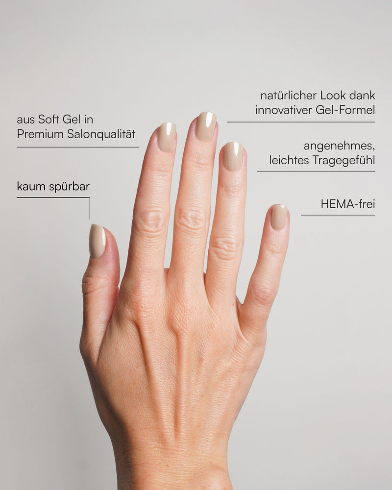 Toffee Extra Short Square Soft Gel Press Ons - Doonails Switzerland