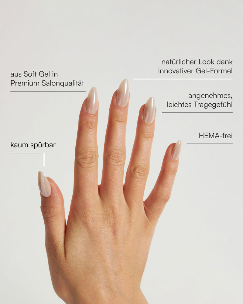 Toffee Medium Almond Soft Gel Press Ons - Doonails Switzerland