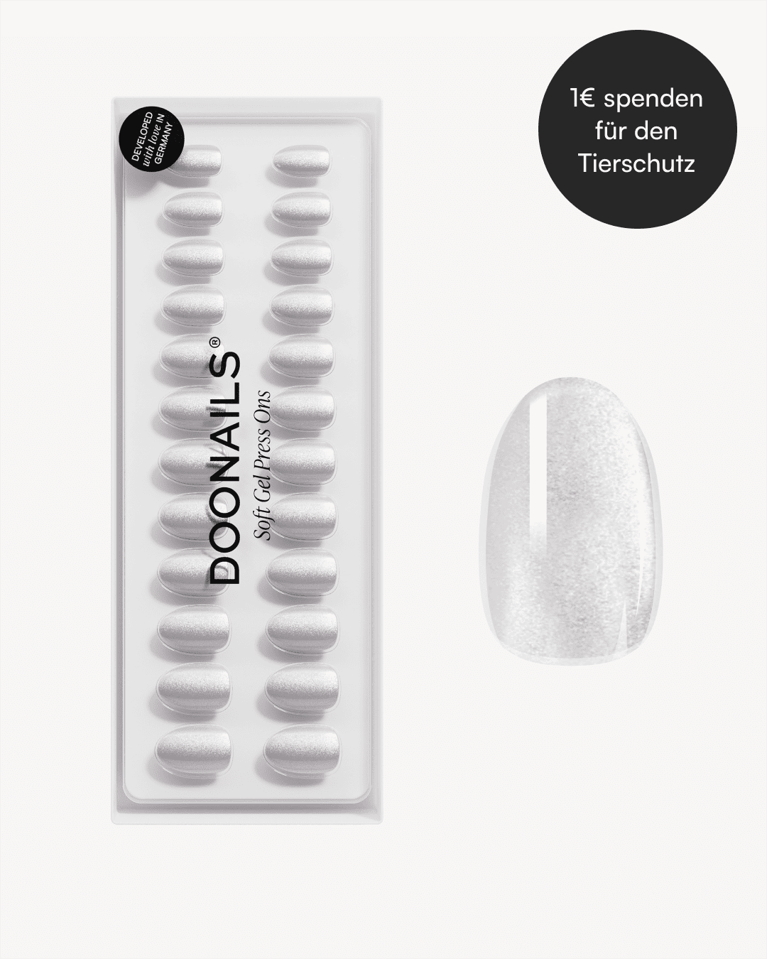 White Cateye Short Round Soft Gel Press Ons