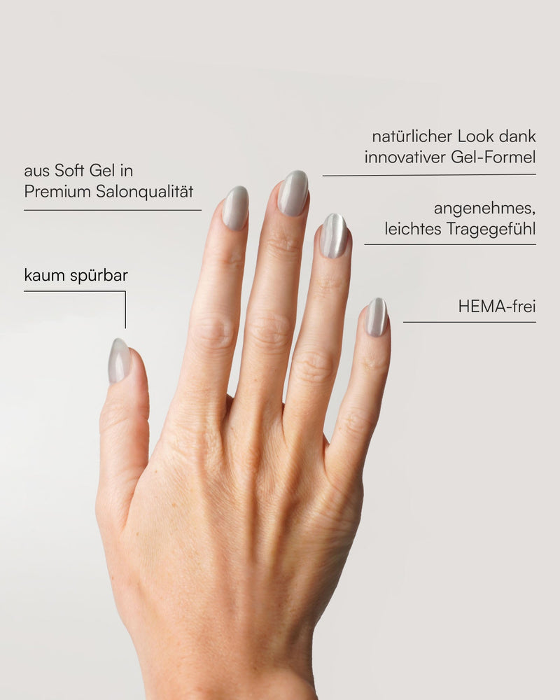 White Cat Eye Short Round Soft Gel Press Ons - Doonails Switzerland