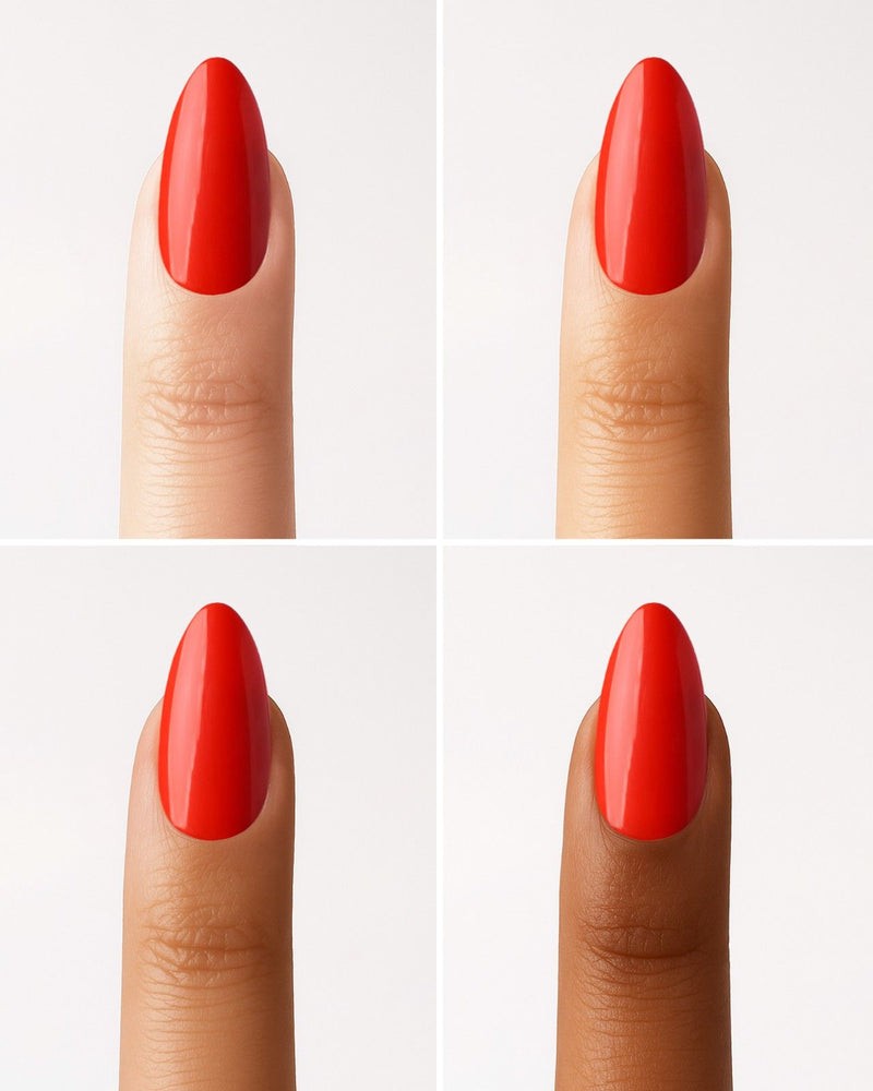 Rose Red Medium Almond Soft Gel Press Ons - Doonails Switzerland