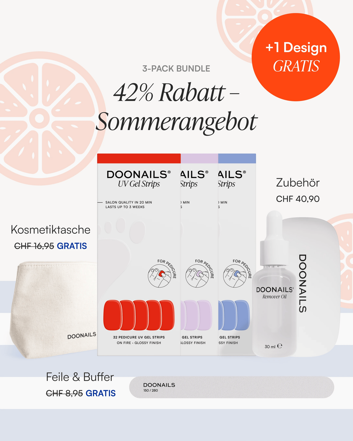 Sommer Starter Set - Pediküre Gel Strips