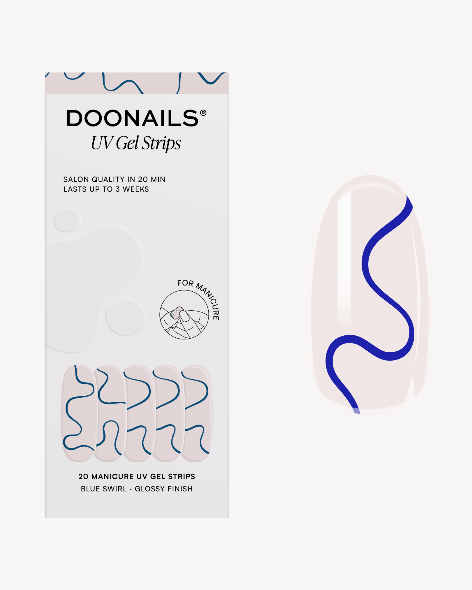 Blue Swirls UV Gel Strips