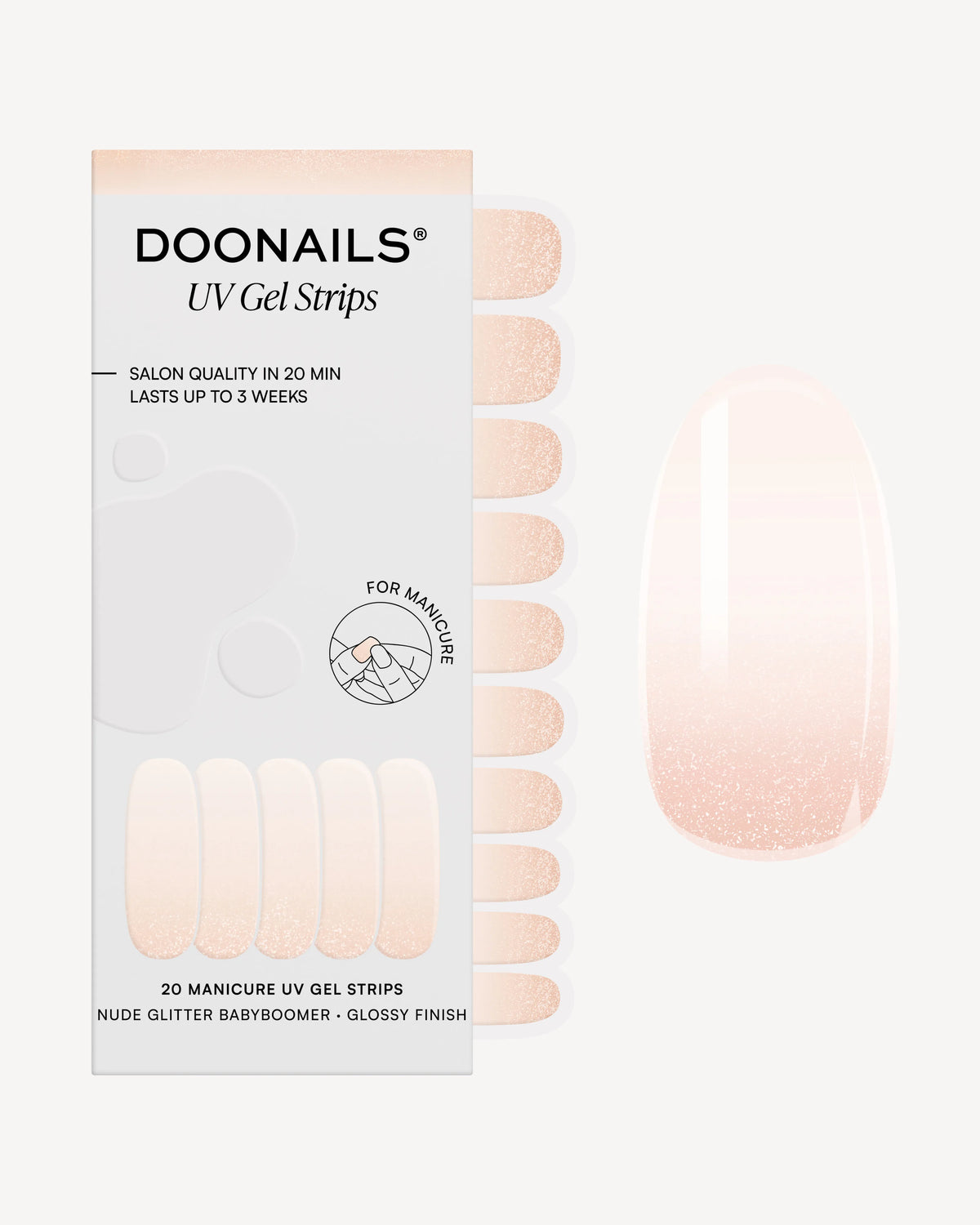 Nude Glitter Babyboomer UV Gel Strips